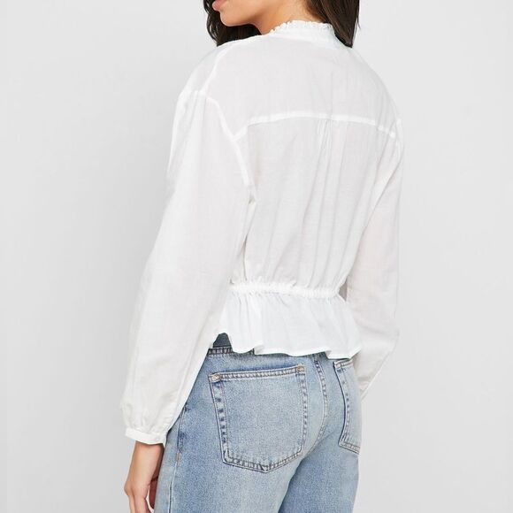 Mango Embroidered Blouse Cotton New - Picture 2 of 4